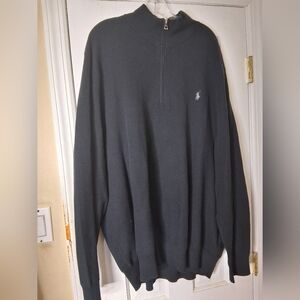 Ralph Lauren Men's Black Ralph Lauren Polo Zip-Up Sweater